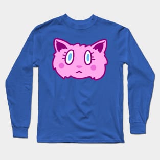 Pink Cartoon Cat Face Long Sleeve T-Shirt